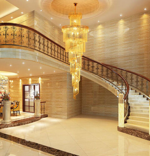 Araña de cristal claro K9 creativo moderna Villa escaleras Accesorio de iluminación caliente