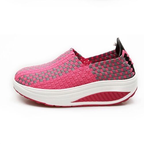 Femmes Lady Slip On Sport Casual Baskets Respirant Running Compensées Chaussures
