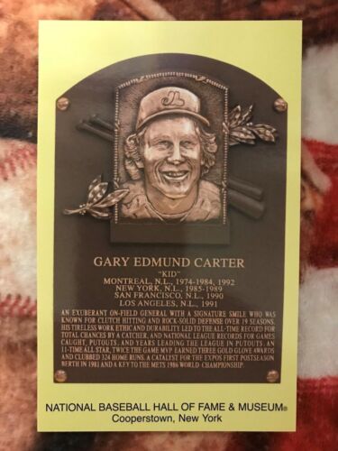 Gary Carter Postcard - Baseball Hall of Fame Induction Plaque - Cooperstown