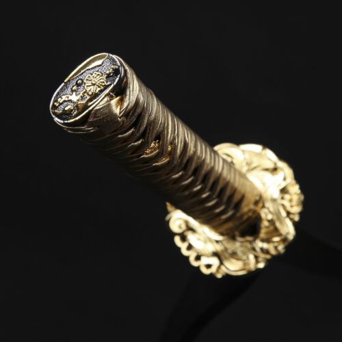 Details about  / Hand Forged Gold Printed Blade Real Japanese Katana Samurai Sword Battle Ready
