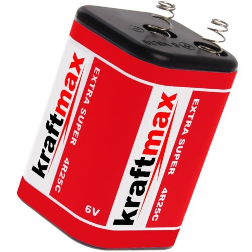 9500mAh Zink-Kohle Bau Camping Lampe Kraftmax 4R25 6V-Block Batterie 6 Volt
