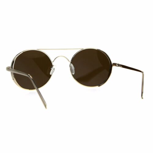Hippie Round Circle Lens Flat Top Double Bridge Sunglasses