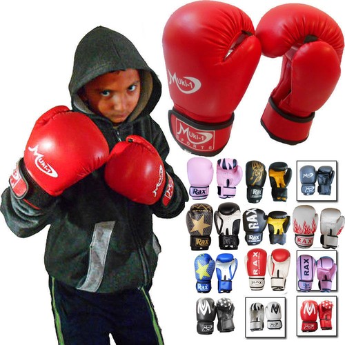 Punch JUNIOR BOXING SACCO MMA Sparring Allenamento Kick Boxing Guanti Kids 4//6//8 OZ