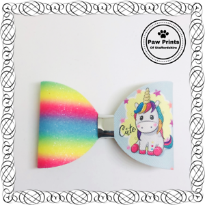 3/" Cute Unicorn Hair Clip Rainbow Unicorns Glitter Hair Bow