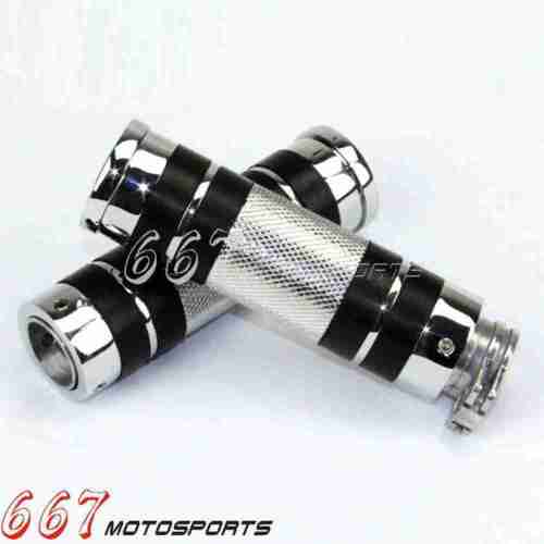 Chrome Motorcycle Hand Grips 1 Inch Handlebar Bars For Harley Electra Glide Hot