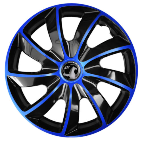Adornos de 15/" ruedas ajuste Vauxhall Corsa Astra Combo Zafira 4 x15 Pulgadas Azul Negro