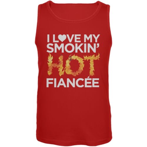 I Love My Smokin Hot Fiance Red Mens Tank Top