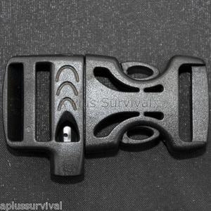 Black 3//4/" Quick Release Whistle Buckle for Paracord Survival Bracelets