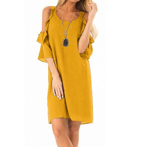 Damen Party Kleid Abendkleid Cocktail Rüschen Minikleid Sommer Partykleider