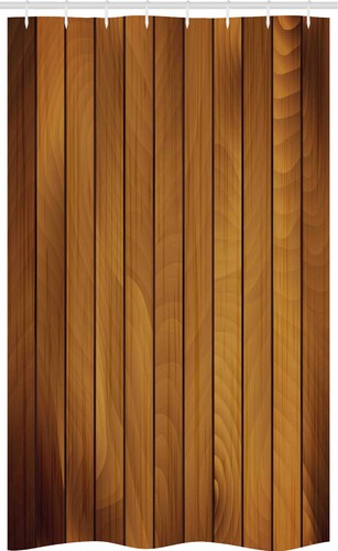 Braun Schmaler Duschvorhang Hölzerne Planke Aged Holz