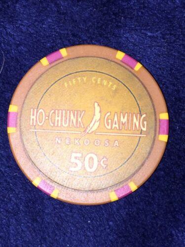 NEKOOSA WI Casino CHIP 50 Cents Brown Ho Chunk Gaming Blackjack RAINBOW CASINO