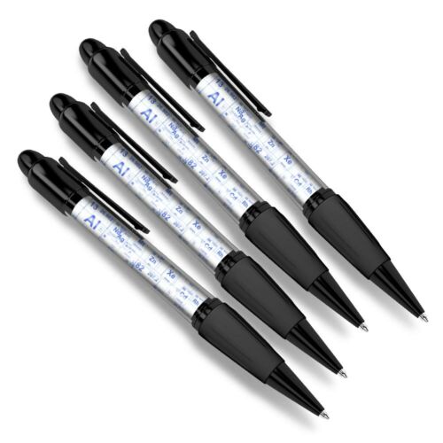 Set of 4 Matching Pen Periodic Elements Science Chemistry  #21329 