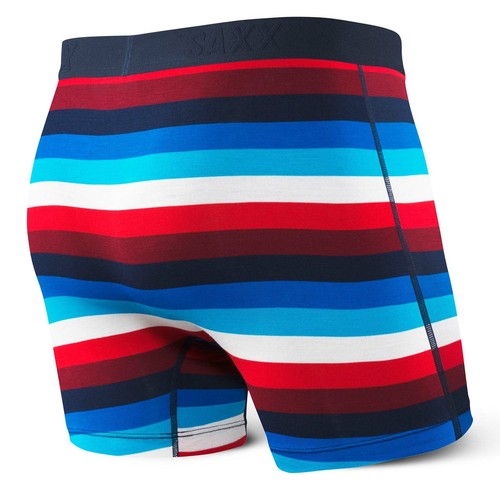 SAXX Ultra tutti i giorni Boxer Fly SXBB30F Blu Scuro Rosso Cabana Stripe