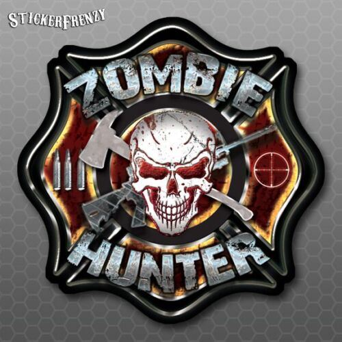 Zombie Hunter Hard Hat Sticker PACK #HH012 Fire Vinyl Decal Tool box