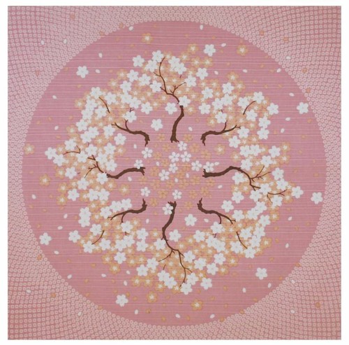 Japanese Small Furoshiki Wrapping Cotton Cloth Sakura Cherry 50 x 50 cm Japanese Small Furoshiki Wrapping Cotton Cloth Sakura Cherry 50 x 50 cm
