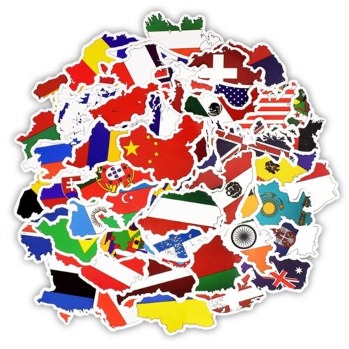 and a lot more bags 50 Unique National Flag Sticker package for suitcases 