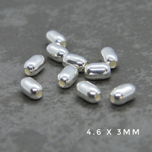 wholesale 925 Sterling Silver OVAL SPACER BEADS 4.6mm x 3mm /& 7mm x 4mm