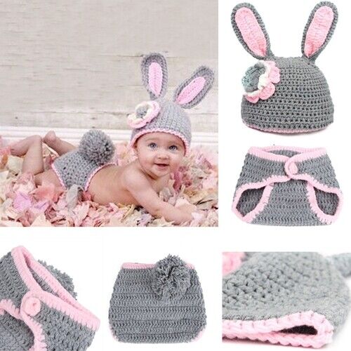 Newborn Baby Girls Boys Crochet Knit Costume Photo Photography Prop Hats Outfits