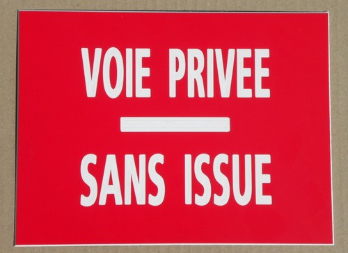 plaque gravée pancarte /"VOIE PRIVEE SANS ISSUE/" SIGNALETIQUE FT 150 X 200 MM