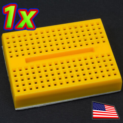 1x Yellow 170 Point Solderless PCB Mini BreadboardSYB-170 Adhesive Back 