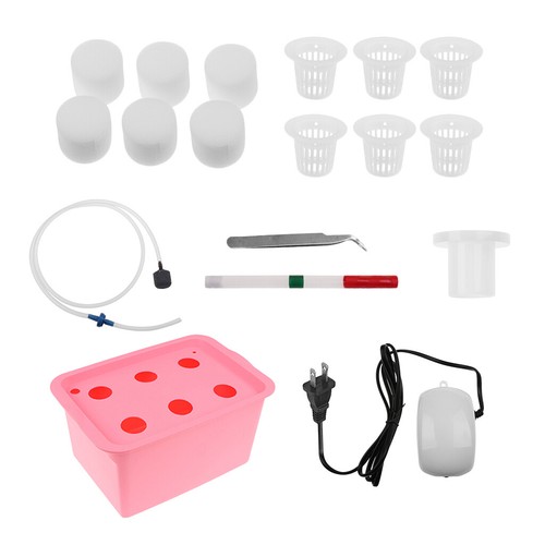 6 Holes Plant Site Hydroponic System Grow Kit Bubble Indoor Cabinet Box Red