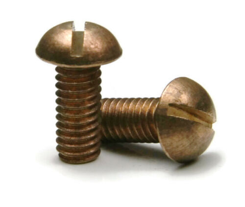Select Length & Qty #6-32Silicon Bronze Slotted Round Head Machine Screw 