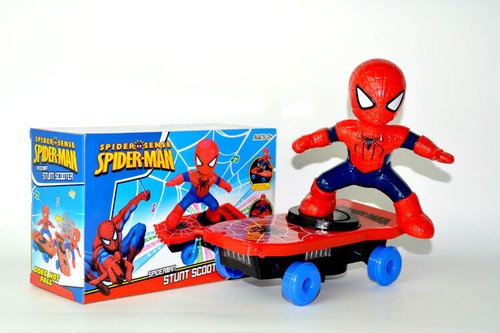 Cadeau de Noël Spiderman Stunt Scooter Musique /& lumière enfants Jouets Cadeau UK