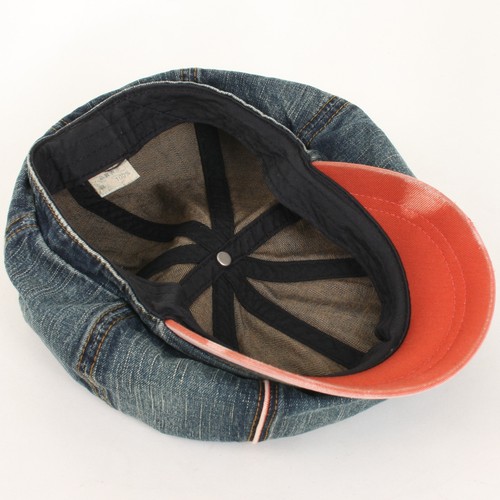 Vintage 8 Panels Jean Denim Applejack Cap Unisex Gatsby Newsboy Driving Ivy Hat