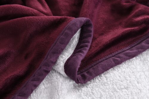 Soft Sherpa Throw Blankets Velvet Reversible Solid Blanket Borrego Twin Size