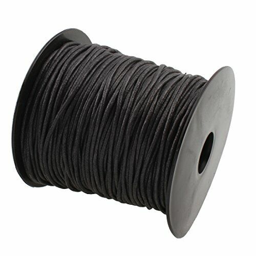 2mm 100Yards Waxed Thread Cotton Cord Plastic Spool String Strap Necklace Rop... 