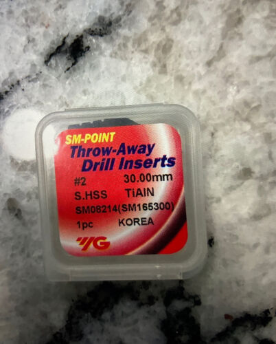 Details about  / YG1 Sm-Point Throw Away Drill Insert #2  S.HSS TiAIN 30mm SM165300 New D3