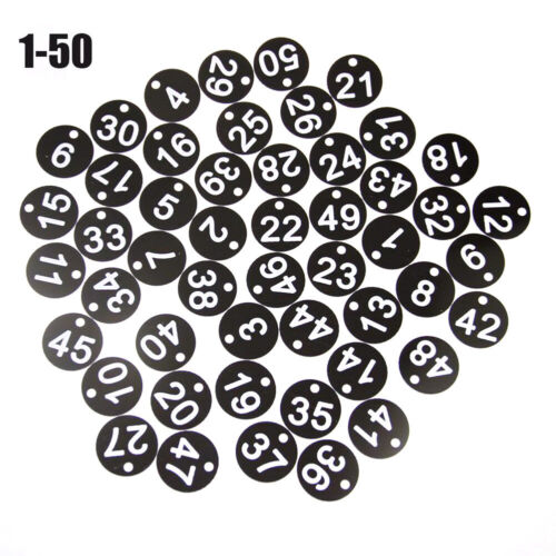 Laser Engraved Number Discs Table Tags Locker Pub Restaurant Club 50/100Pcs 