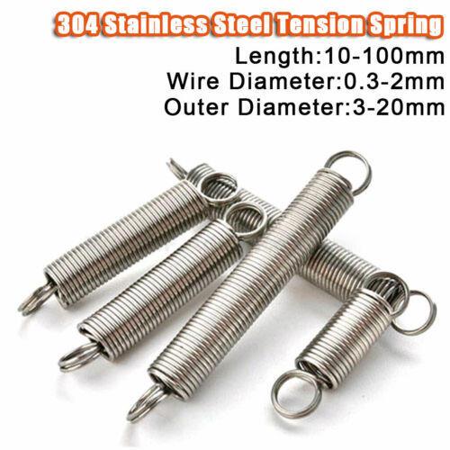Expansion Tension Spring 0.3-2mm 304 Stainless Extension Expanding All Sizes DIY 