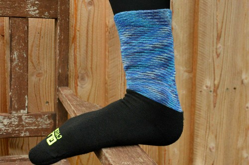 Alé Ale Merino Winter Fahrradsocken 18cm Bundhöhe 45/% Merinowolle blau-schwarz
