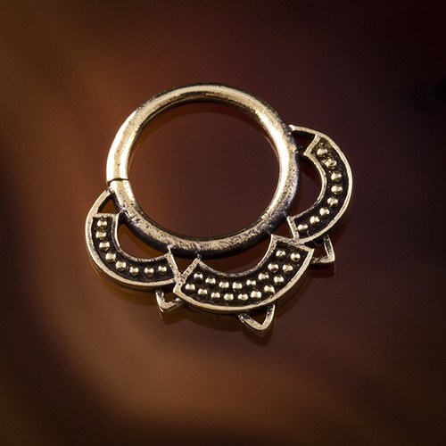 Code 32 Brass Septum Ring for Pierced Nose Gold 1.6mm 14 gauge or 1mm 18 gauge