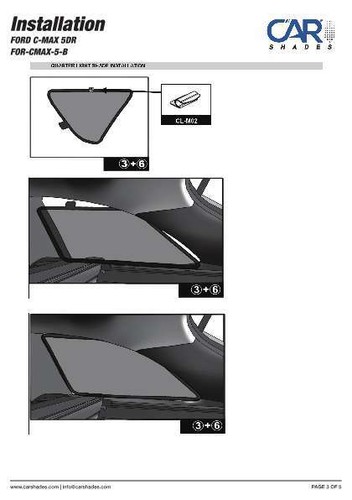 Blenden hinten Sonnenschutz Ford C-Max 5-Türer BJ Ab 2010 Heckscheibe