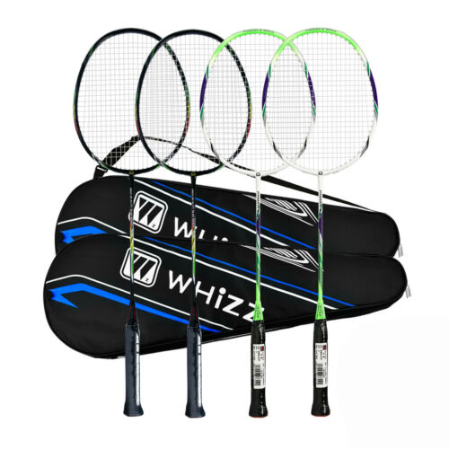 w/ Carry Bag Carbon Shaft Badminton Racket Set of 4 for Backyard Family Game