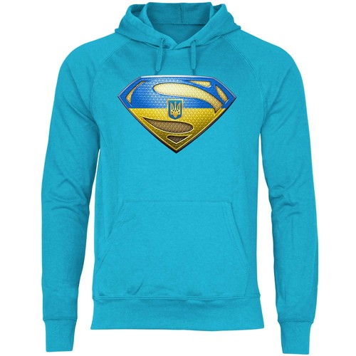 Herren Hoodie Ukraine Flagge Fahne Wappen
