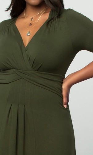 NWT Plus Size Kiyonna Desert Rain Maxi Dress in Olive You