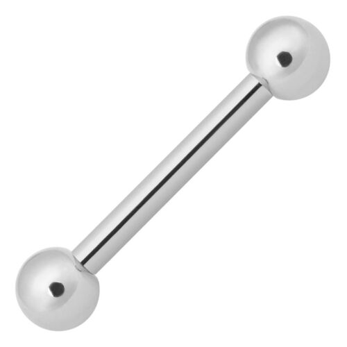 16mm 14ga White Gold 14 Karat Solid Tongue Barbell 5//8 in