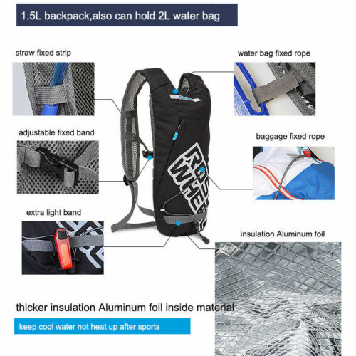 Cycling Rucksack 1.5/2L Hydration Backpack Water Bladder Bicycle Shoulder Pack 