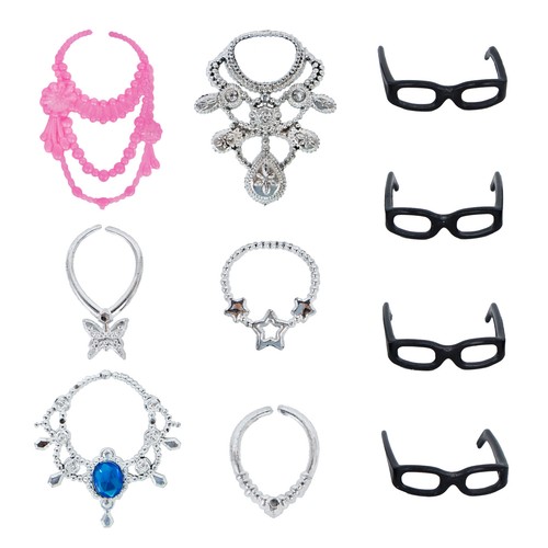 Doll Random 5 Handbag+12 Shoes+6 Necklace+4 Glasses+5 Crown Accessory For 12 in
