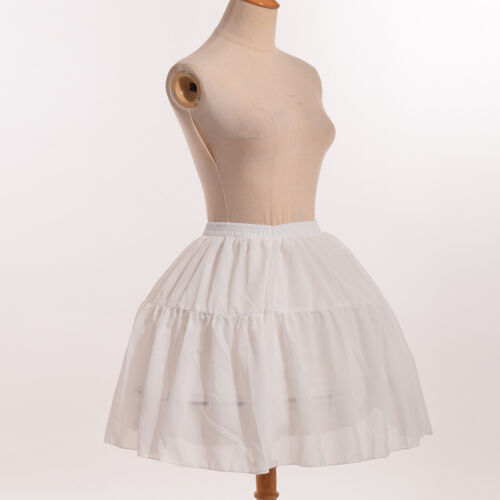 Lolita Girls 2Hoop Crinoline Petticoat Bustle Underskirt Chiffon Skirt Pannier 