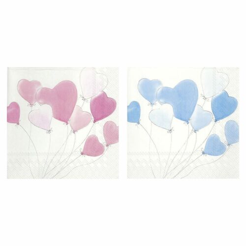 Love Is In The Air Heart Balloons Paper Napkins Lunch Valentines Day Serviettes 