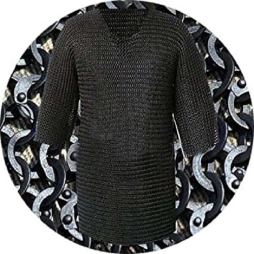 Large Size Flat Riveted with Flat Washer Chainmail Shirt Chain Mail Haubergeon