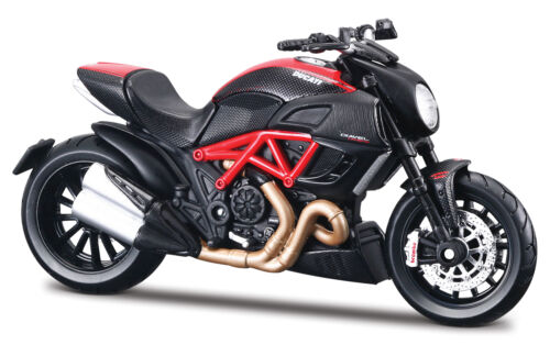 Modelo de motocicleta 1:12 ducati diavel carbono rojo negro de maisto