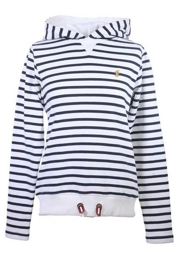 Lansdown femmes pacific sweat à capuche-blanc//à rayures bleu marine taille 8-18