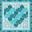 Precut Log Cabin Quilt Kit Frontier Heart Blue and Teal