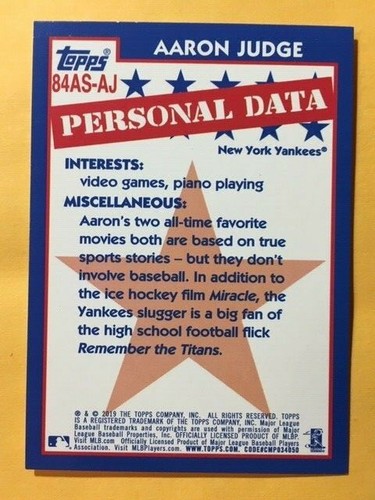 2019 Topps/" 1984 aniversario /"tarjetas de inserción 35th All-Stars ~ Usted Elige//Envío Gratis