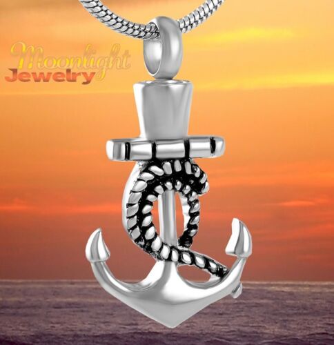 New Anchor Urn Rope Cremation Pendant Ash Holder Memorial Necklace